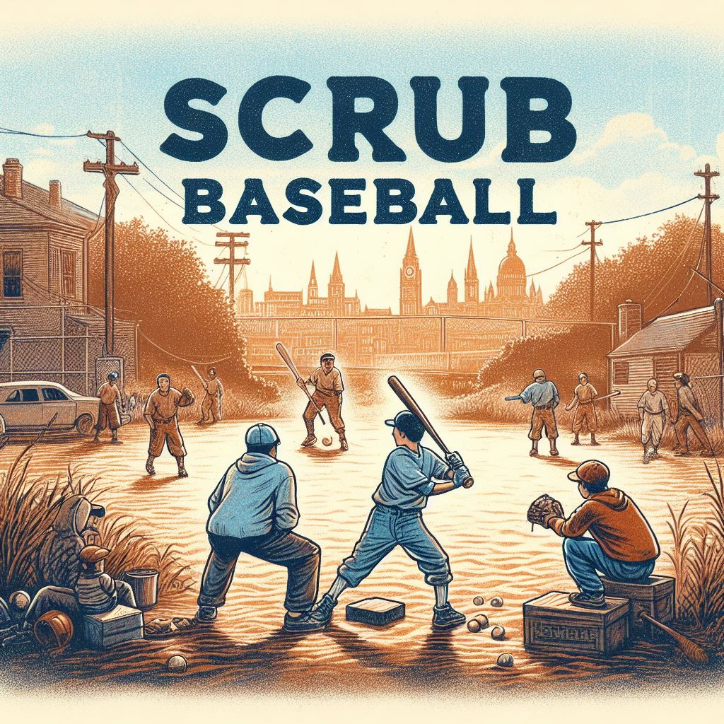 Scrub Baseball, often referred to as "sandlot baseball," is a simplified version of traditional baseball that has been played in the backyards and vacant lots across America for over a century.